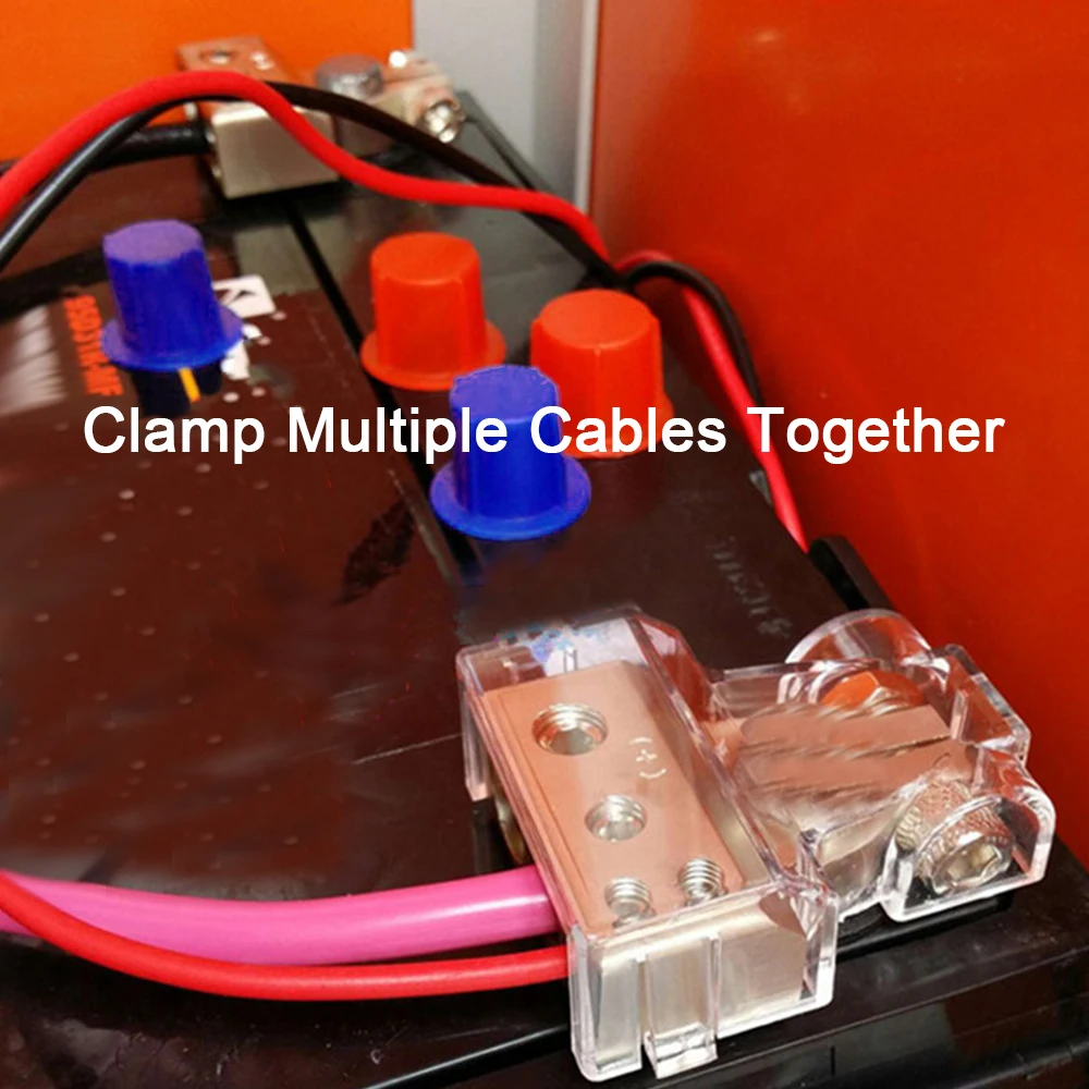 Battery Terminals 2Pcs Car Battery Terminal Connectors Audio Stereo Cable Clamps 0/2/4/8/10GA Adapter Modified Set