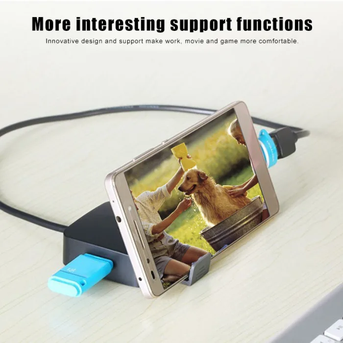 USB 2,0 концентратор адаптер высокоскоростной мобильный телефон стенд портативный для домашнего офиса планшета VH99