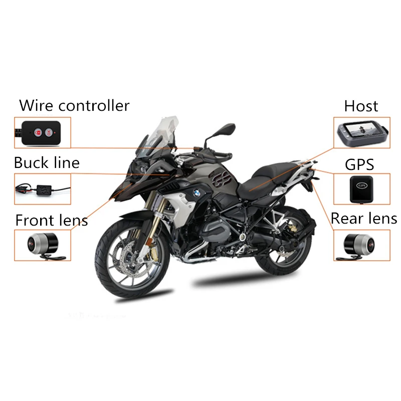  Dash Camera Front And Rear Lens Dashcam Full HD 1920x1080 With Wifi Motorcycle GPS Driving Recorder