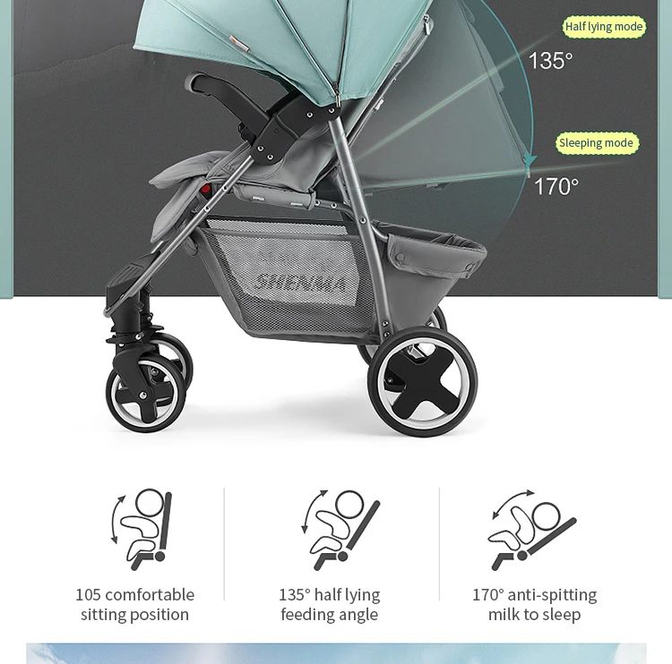 Baby stroller children's lightweight folding umbrella car newborn can sit reclining baby portable shock absorber trolley