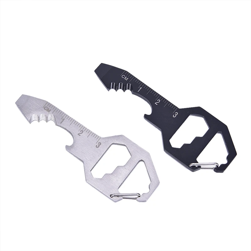 1pc Outdoor Multitools EDC Stainless Steel Keychain Survival Gear Gadget Bottle Opener Multi Pocket Tool Pendant
