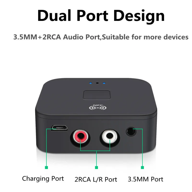 NFC Bluetooth 5,0 приемник 3,5 мм AUX RCA Jack Hifi беспроводной аудио адаптер автомобильный громкой связи
