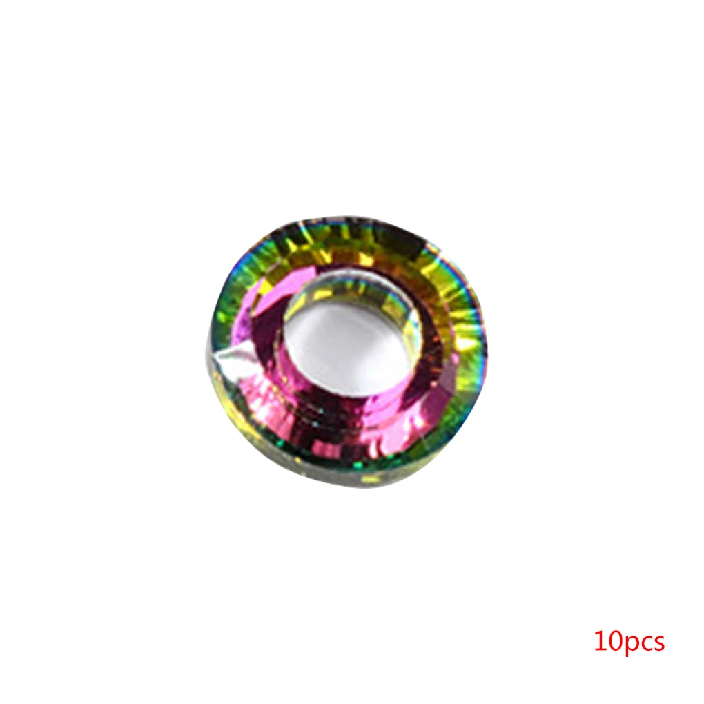 10Pcs/set Ring Nail Rhinestones Sequin Crystal Doughnut Jewelry Women Girls 3D Nail Art Decoration