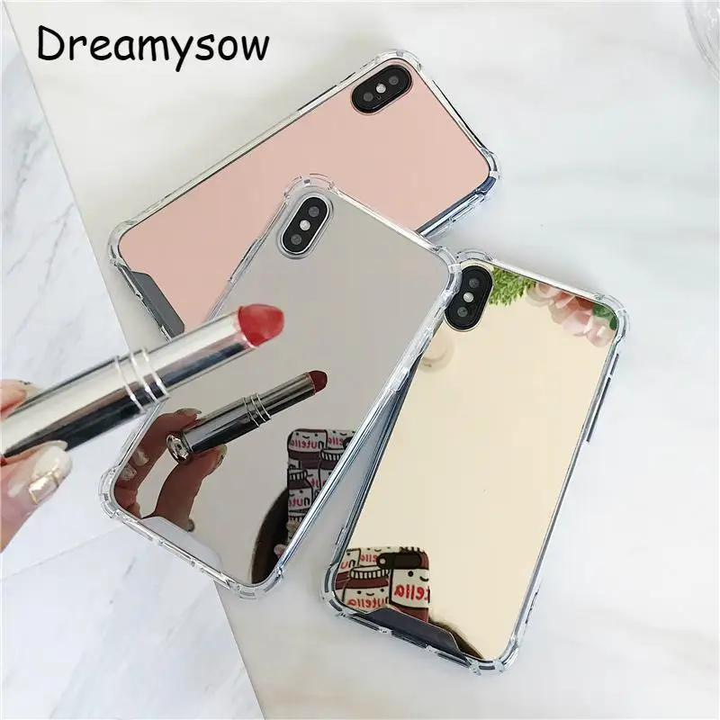 360 Degree Airbag Dropproof Mirror Transparent Soft Silicone Back Case For iPhone XS 11 Pro Max XR 7 8 6 6s Plus X 10 Cover |