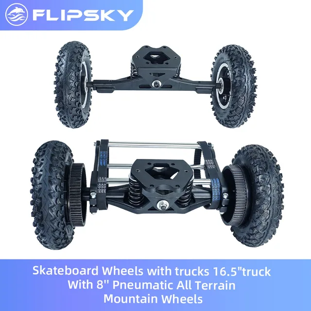 Skateboard Wheels with trucks 16.5truck With 8” Pneumatic All Terrain Mountain Wheels