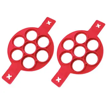 

Flip Cooker Pancakes Mold - New Upgrade Silicone Pancake Molds 7 Circles Reusable Non Stick Egg Mold Ring pancake Maker for Kitc