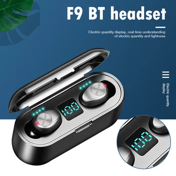 

Wireless Bluetooth Earphones 5.0 High-quality Digital Display Waterproof Earphones In-ear 8D Stereo Handsfree Headset
