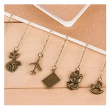 6 шт. Винтаж Металл Bookmarks для книг Маркер Набор Милые кошечки лиса олень самолет паспорт лошадь Закладка канцтовары школа A6789