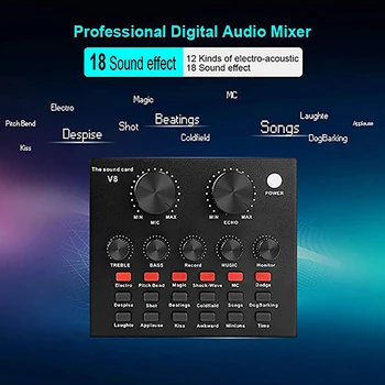 

Personal USB External Sound Card Audio Headset Microphone Webcast Entertainment Streamer Live Broadcast For PC Phone Computer