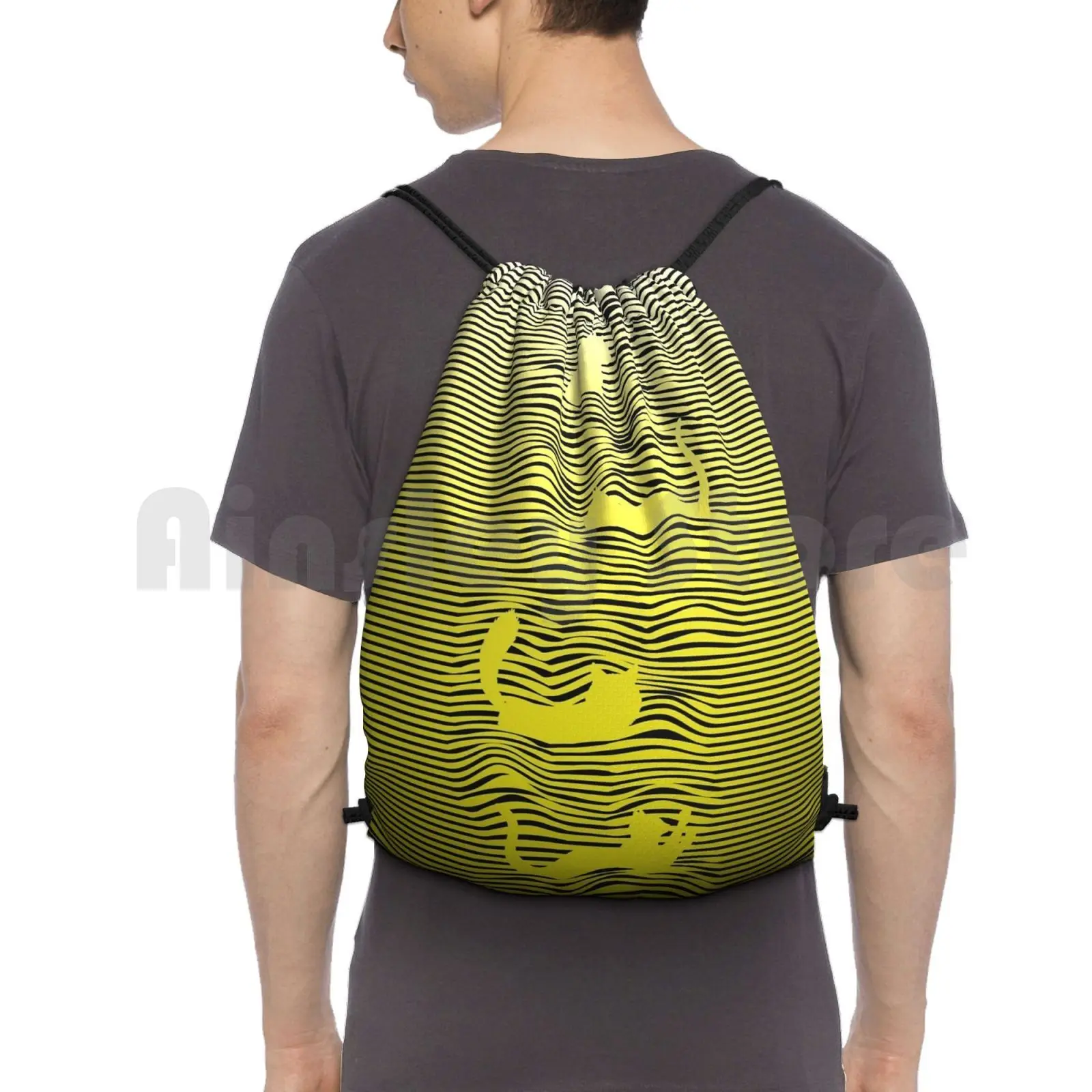 

Cat Division-Furry Pleasures White Backpack Drawstring Bag Riding Climbing Gym Bag Cat Cats Music N Roll Soft