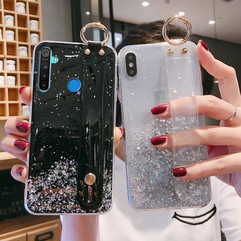 Блестящий Звездный чехол на запястье для OPPO A5 F9 F7 K1 K3 K5 A1K F11 Pro A11X A9 2020 Reno 2 Z 10X Realme 3 5 X