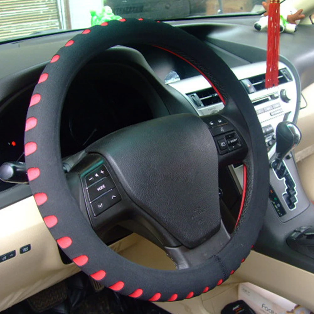 Крышка рулевого колеса автомобиля 5 цветов новая EVA пробивая Универсальная крышка рулевого колеса автомобиля диаметр 38 см автомобильный Sup - Название цвета: Красный