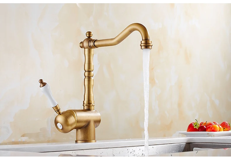 torneira giratória de torneira de água quente fria com misturador de pia de cozinha elkmel