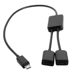 Micro-USB Женский концентратор с двумя портами на Micro-USB Мужской кабель для Lap Top PC & mouse & Flash Disk & Keyboard & Card Reader жесткий диск
