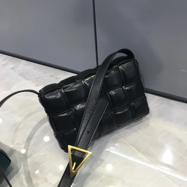 medium black Роскошные сумки, женские сумки, дизайнерская вязаная натуральная кожа, сумка на плечо, женская сумка-мессенджер, Воловья кожа, тканые кошельки и сумки - Цвет: medium black