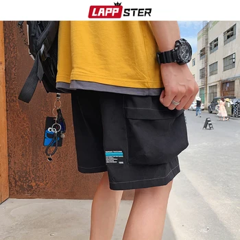 

LAPPSTER Mens Black Running Summer Shorts 2020 Men Big Pockets Cargo Basketball Shorts Male Punk Casual Sweat Shorts Joggers