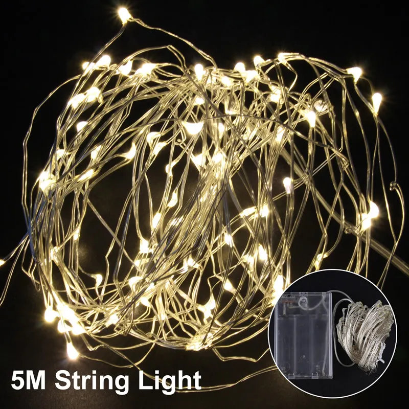 5m string warmwhite QIFU Рождественские украшения Рождественские рождественские украшения для дома Navidad Noel орнамент с рождественской елкой Декор год - Цвет: 5m string warmwhite