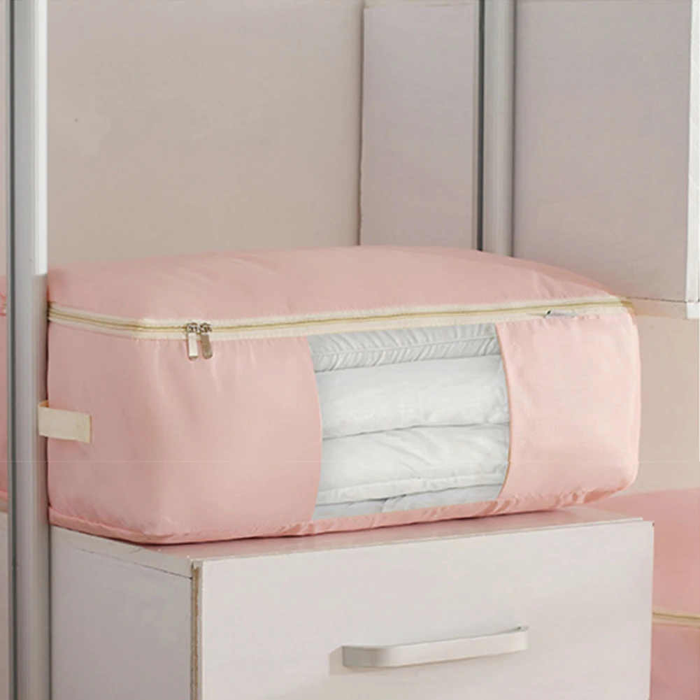 Clothes Blanket Quilt Storage Bag Moisture Proof Bedroom Pillow Sweater Zipper Closure Foldable Waterproof Home Closet Organizer