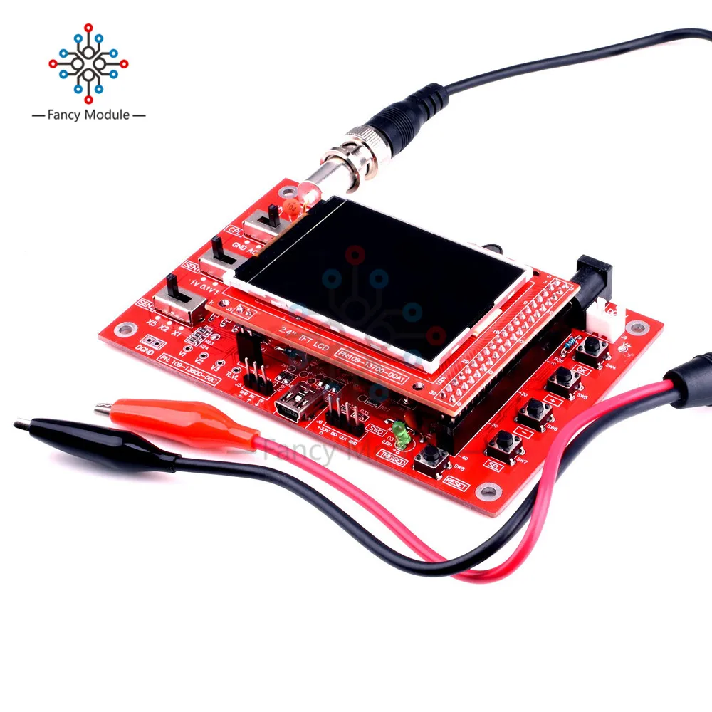 Fully Assembled Digital Oscilloscope SMD 2.4" TFT LCD 1Msps 0 -200KHz 12Bit with Alligator Probe for DSOO138 Scilloscope 6