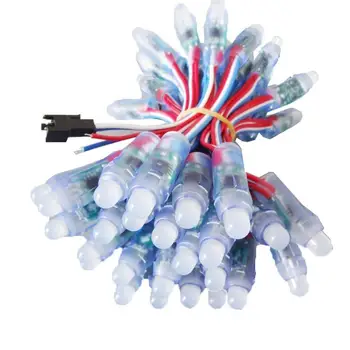 

50pcs WS2811 12mm Digital Diffuesed RGB Pixels String Light, DC 12V Waterproof Individually Addressable Full Color LED Rope Ligh
