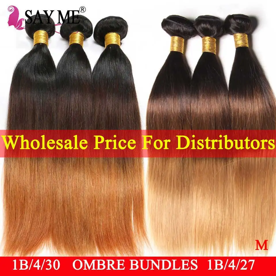 

Wholesale Bulk Price For 5/6/8 Bundles Ombre Brazilian Straight Hair Weave Bundles Remy Human Hair Extensions For Distributors