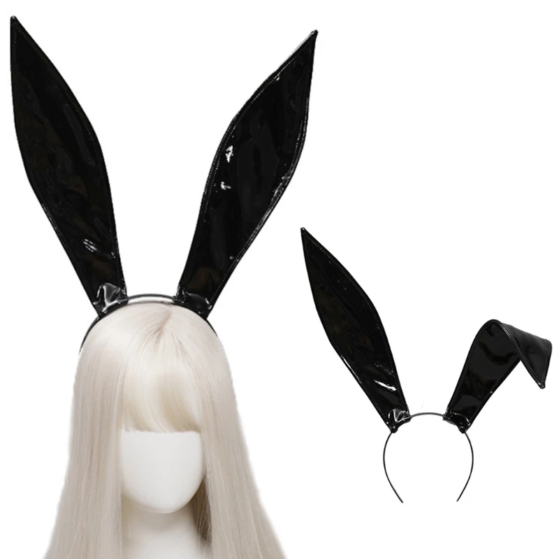 goddess costume Leather Rabbit Ears Headband Handmade Sexy Bunny Ears Hairband Easter Halloween Cosplay Props Theme Hair Accessories Women's Costumes