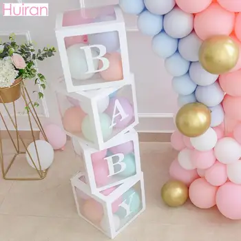 Globos transparentes con letras para decoración de fiesta con diseño de feliz cumpleaños, caja de nombre, bricolaje