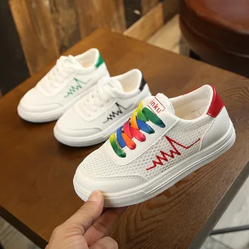 

2020 Brand Kid Shoes Children Girls Mesh Casual Shoes Breathable Toddle Boys Sneakers White Baby Flats Light No Slip