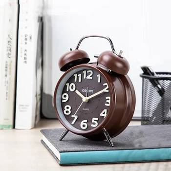 

Small Alarm Clock Mechanical Playing Bell Creative Kids Students Snooze Table Clock Children Get Up Table Watch Quartz Desk Clo