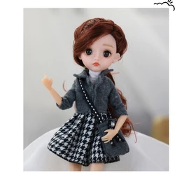 Poupée articulée 11 boules, yeux 3D, corps en plastique, perruque douce, ensemble complet de vêtements de mode, chaussures, jouets pour enfants, cadeau pour filles, 1/6 BJD 