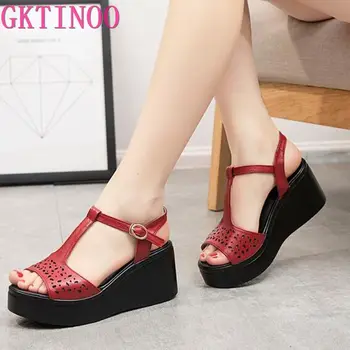 

Peep Toe Wedge sandals women 2020 New summer shoes women Waterproof Platform Thick bottom Buckle Non-slip High heel ladies shoes