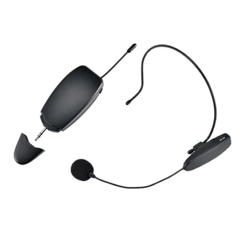 

UHF Wireless Microphone Headset 2 in 1 Handheld Head-Wear Mic 30M Range Voice Amplifier for Speech Teaching