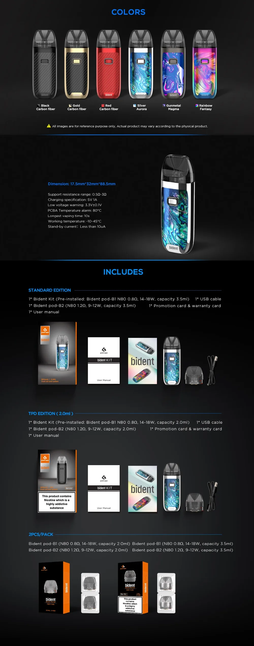 Bident pod more details