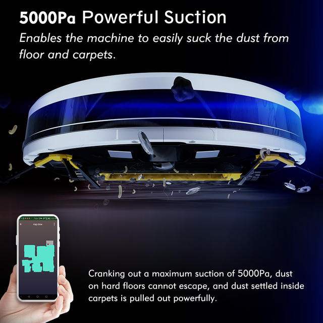 LIECTROUX Robot Vacuum Cleaner C30B, 5000Pa Suction,2D Map Navigation