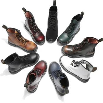 

Martens Boots Female Women Shoes Ankle 2020 New Autumn British Wind Genuine Leather Thick with Short Boots Motorcycle Boots