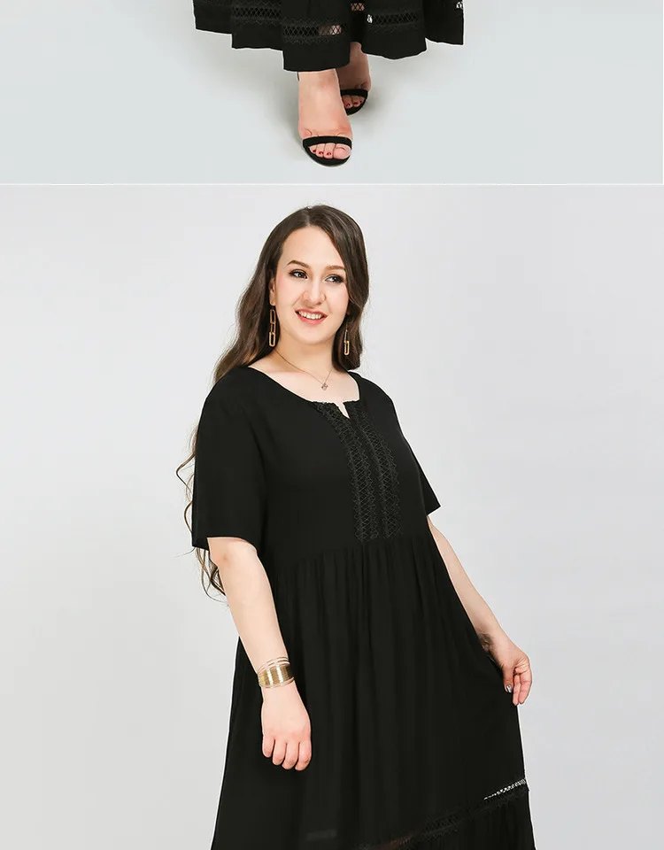 TUHAO размера плюс 8XL 7XL 6XL элегантные вечерние длинные платья летние женские платья черные открытые кружевные женские длинные платья LW120