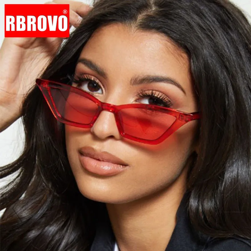 

RBROVO 2019 Small Frame Cateye Sunglasses Women Brand Designer Vintage Classic Glasses Shopping Oculos De Sol Masculino UV400