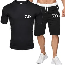 Aliexpress - Daiwa Fishing Summer Popular New Men’s T-Shirt + Sports Shorts Set Suit Personalized Fashion Printing High Sports Running Set