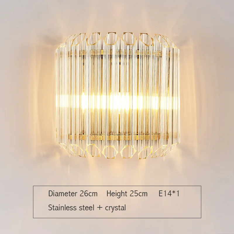 Crystal Gold Wall Lighting- LUXE is designed to be mounted on a wall and provide ambient lighting for a room.