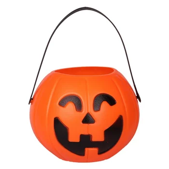

Mini Candy Holders Pumpkin Bucket Plastic Halloween pumpkin mini candy basket For Kids Gift Halloween Party Trick Or Treat Bags