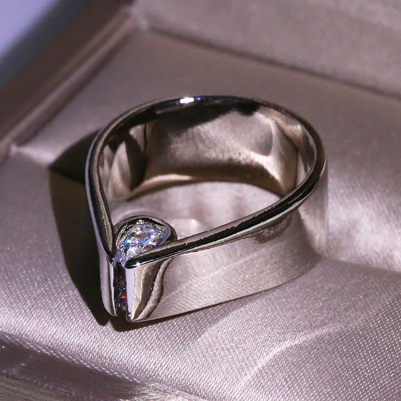 Винтажное унисекс маленький овальный Циркон вечерние кольца модное винтажное серебрянное кольцо для пары классическое серебро милое обручальное кольцо