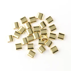 Elegant Rectangular Gold & Silver Hematite Spacer Beads - 5x5x2mm 70 - 72pcs (14K gold)