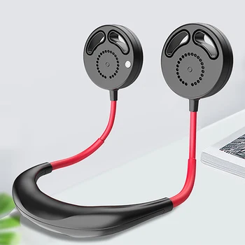 

Mini USB Portable Fan Neck Fan Neckband With Rechargeable Battery Small Desk Fans handheld Air Cooler Conditioner for Room