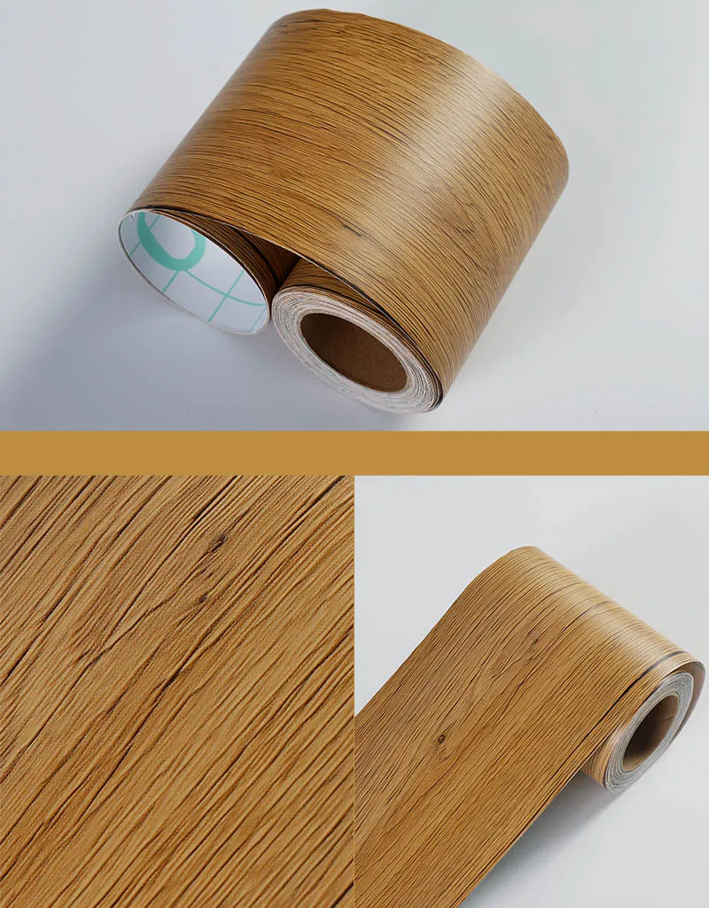 Wood HT Самоклеющиеся деревянные зерна Baseboard наклейки на плитку винтажные гостиной линии талии водонепроницаемые декоративные стены границы контактная бумага - Цвет: Wood HT