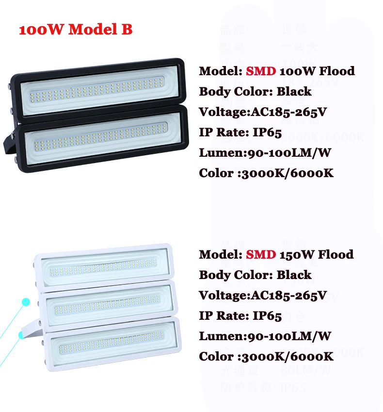 Fanlive 10PCS SMD 100W Водонепроницаемый 150W 200W 300W 400W лампа заливающего света AC220V Foco светодиодный наружные прожекторы светильник уличный прожектор светильник s
