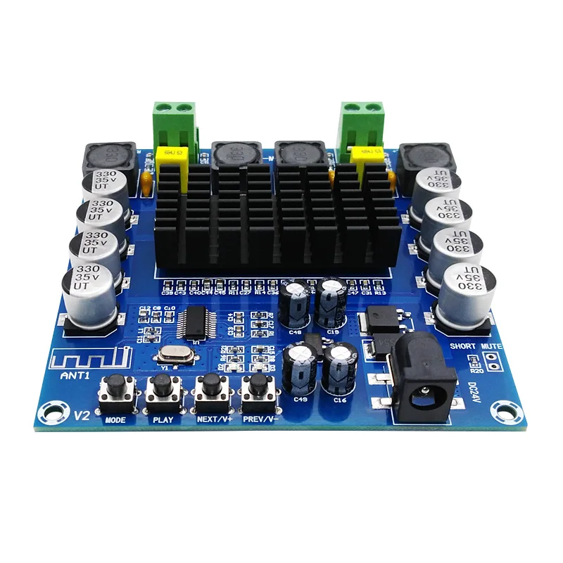 Цифровая плата усилителя KYYSLB DC12 ~ 24 В 100 Вт * 2 высокая мощность 10 м Bluetooth TDA7498
