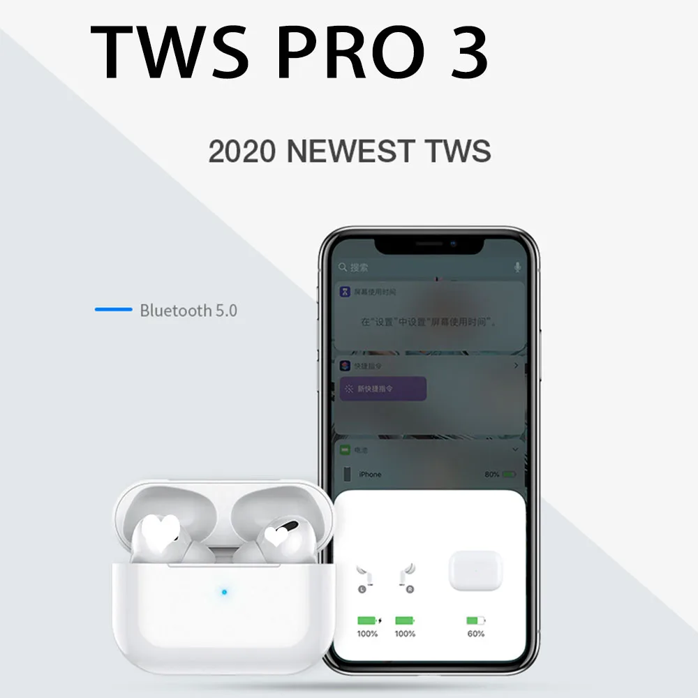 

aiepodering pro TWS Wireless Headphones Bluetooth Earphone Headset Smart Touch Aire Earbuds With Case for iPhone Android Pro 3