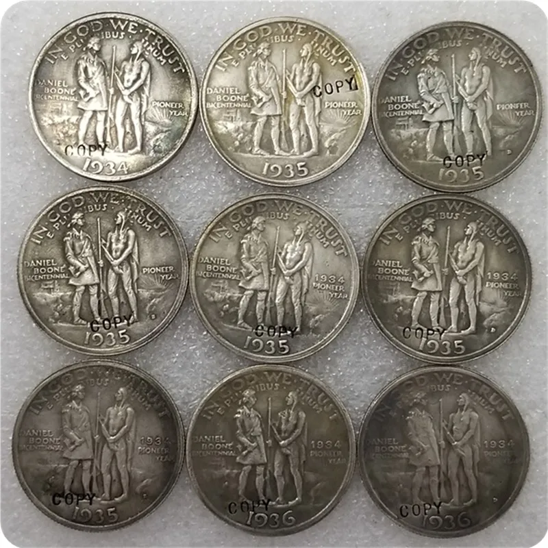 Copia de monedas de medio dólar conmemorativo bicentario de BOONE de plata antigua de EE. UU. 2009-2016