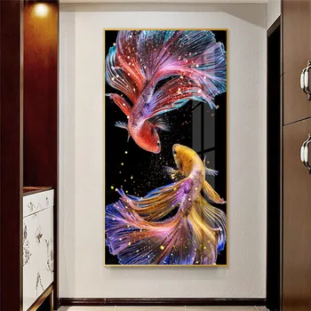 

DIY 5D Diamond Painting Full Round Drill Koi Fish Cross Stitch Painting Hobby Craft Home Decoration