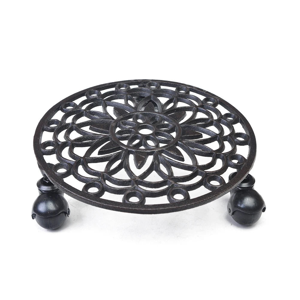 B Поддон держатель блюдца движущаяся Блокировка колеса цветочный горшок ролики чугун низкий уровень шума прокатный цех подставка, лоток современный прочный - Цвет: B